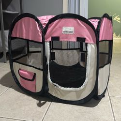 Expawlorer Dog Cat Playpen, Portable Foldable Dog Playpen Outdoor/Indoor Tent Crate Cage with Zipper Top Cover Door for Small Pet, Enclosed Dog Kennel