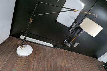 West Elm Mid-Century Overarching Floor Lamp - Marble Base