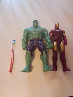 Big Hulk and Iron Man action Figures