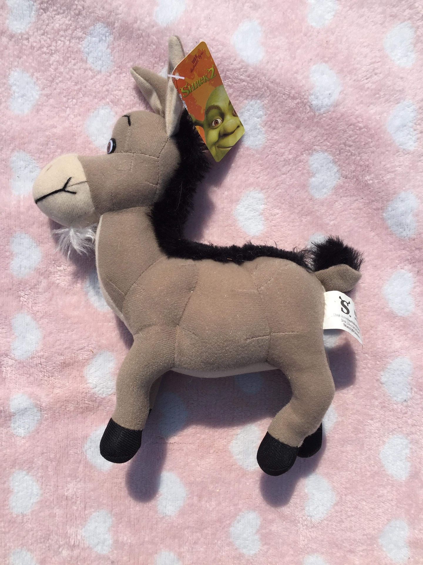 VINTAGE 2004 SHREK 2 DREAMWORKS 9" DONKEY PLUSH ANIMAL TOY w/TAGS