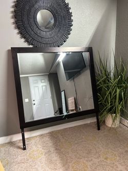 Large Black Framed Wall Mirror