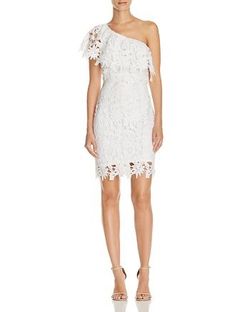 Lush Lace One Shoulder Dress XS