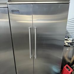 Viking Professional Side By Side Built In 48” Wide Refrigerator Counter Depth 