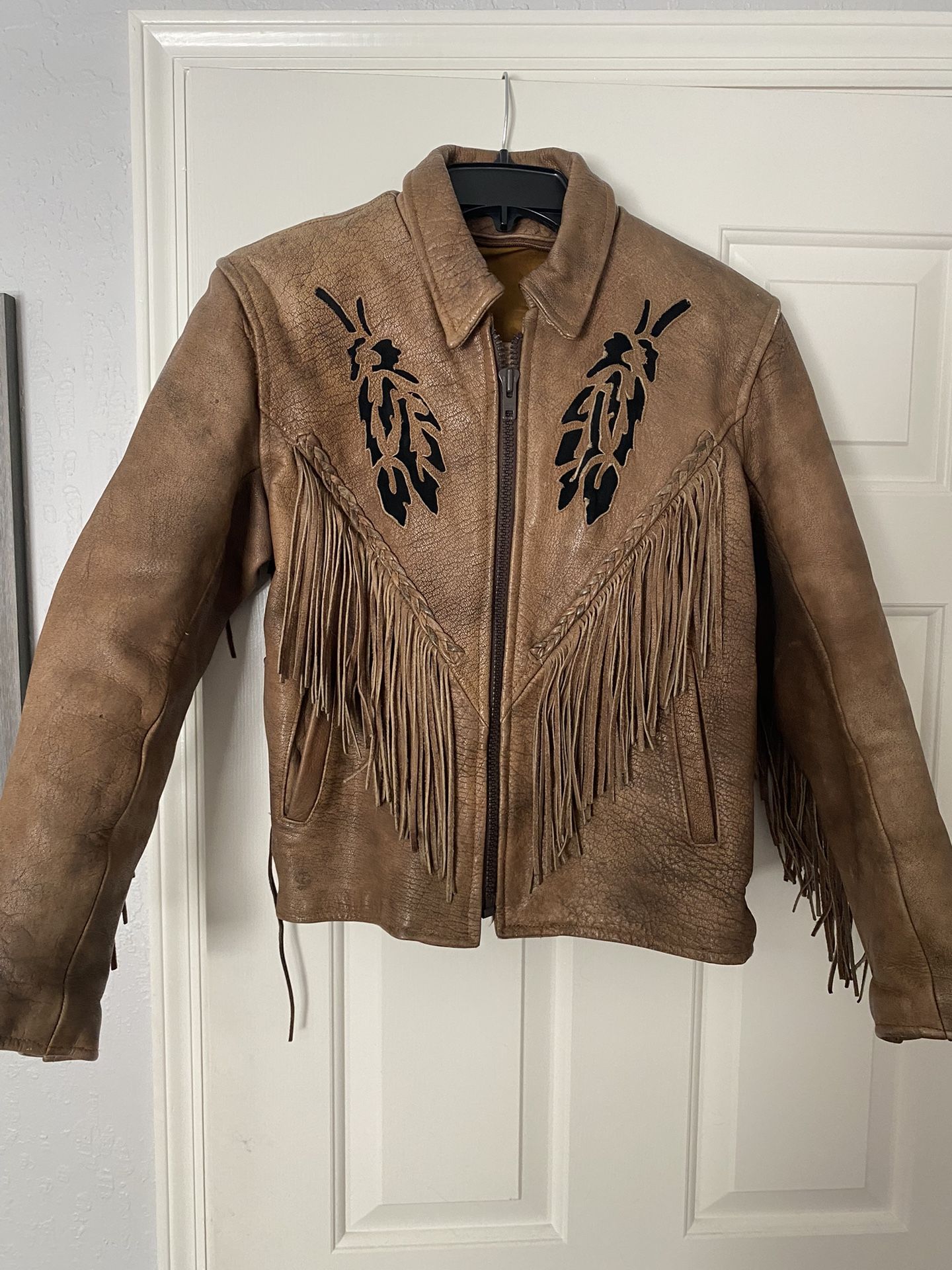 Leather Fringed Women’s Small Jacket