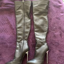 Womens Stiletto Leather Boots 