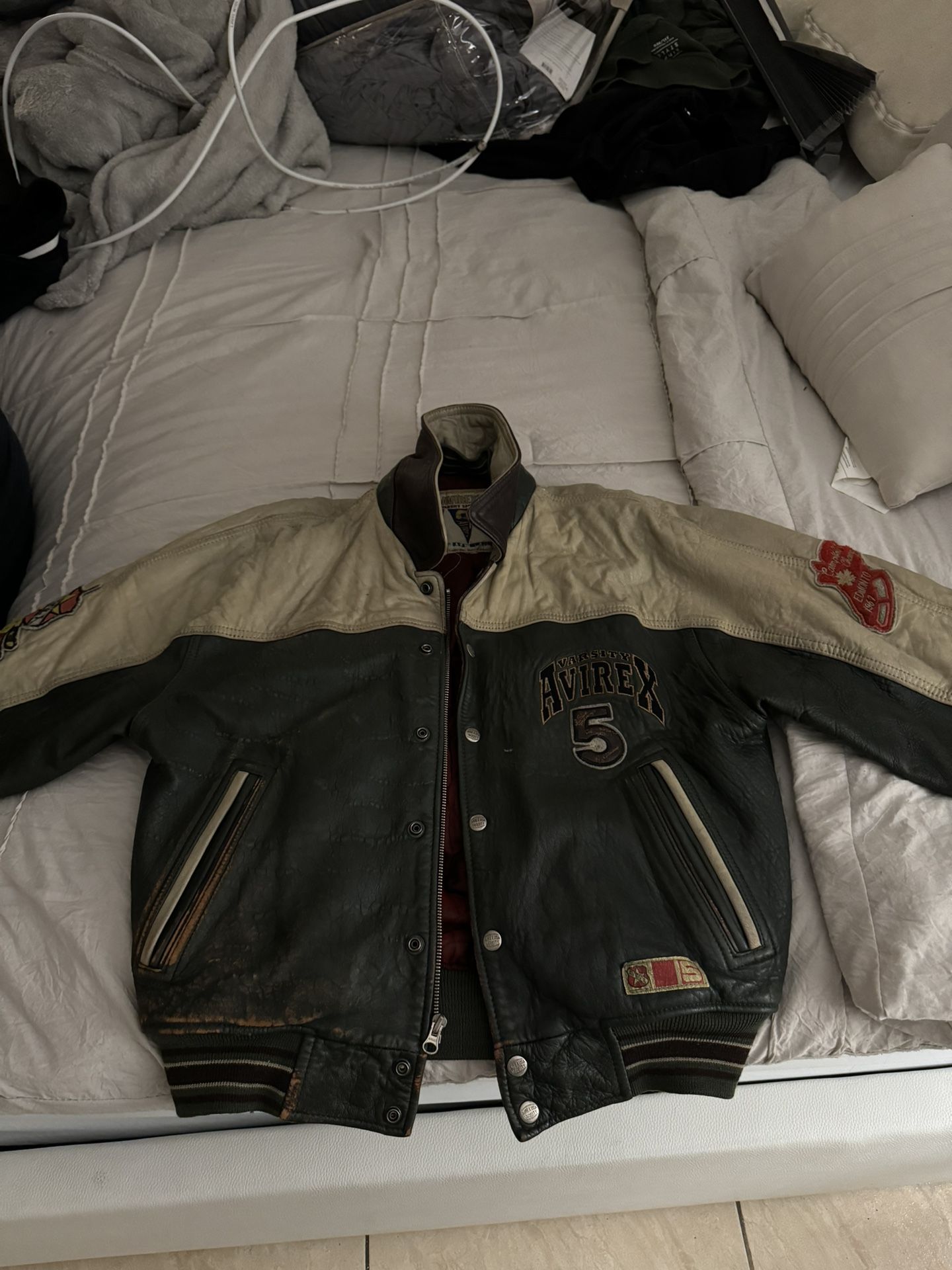 VTG Avirex Leather Varsity Jacket for Sale in Miami Beach, FL 