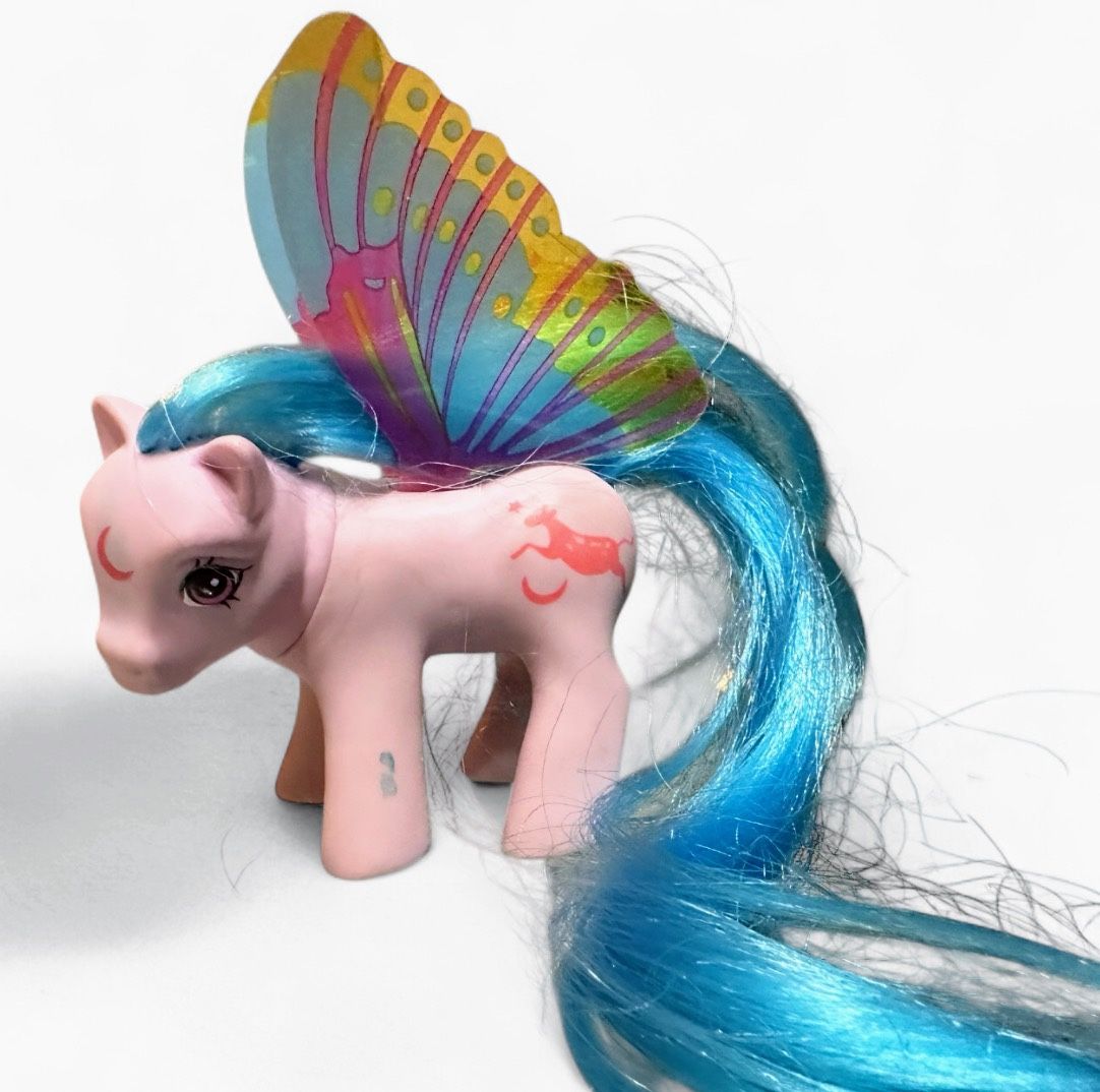 Vintage My Little Pony G1 Moon Jumper Flutter Pony 1986 Windy Wing - Blue Hair