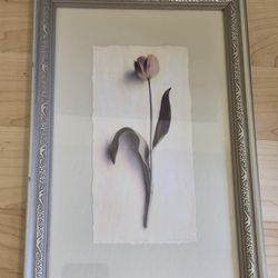 Tulip Picture Wall Art in Decorative Silver Frame