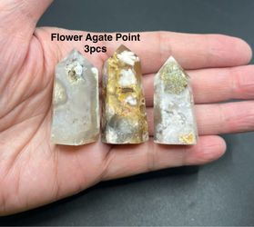 Flower Agate Polished Points from Madagascar 3pcs 60g Total
