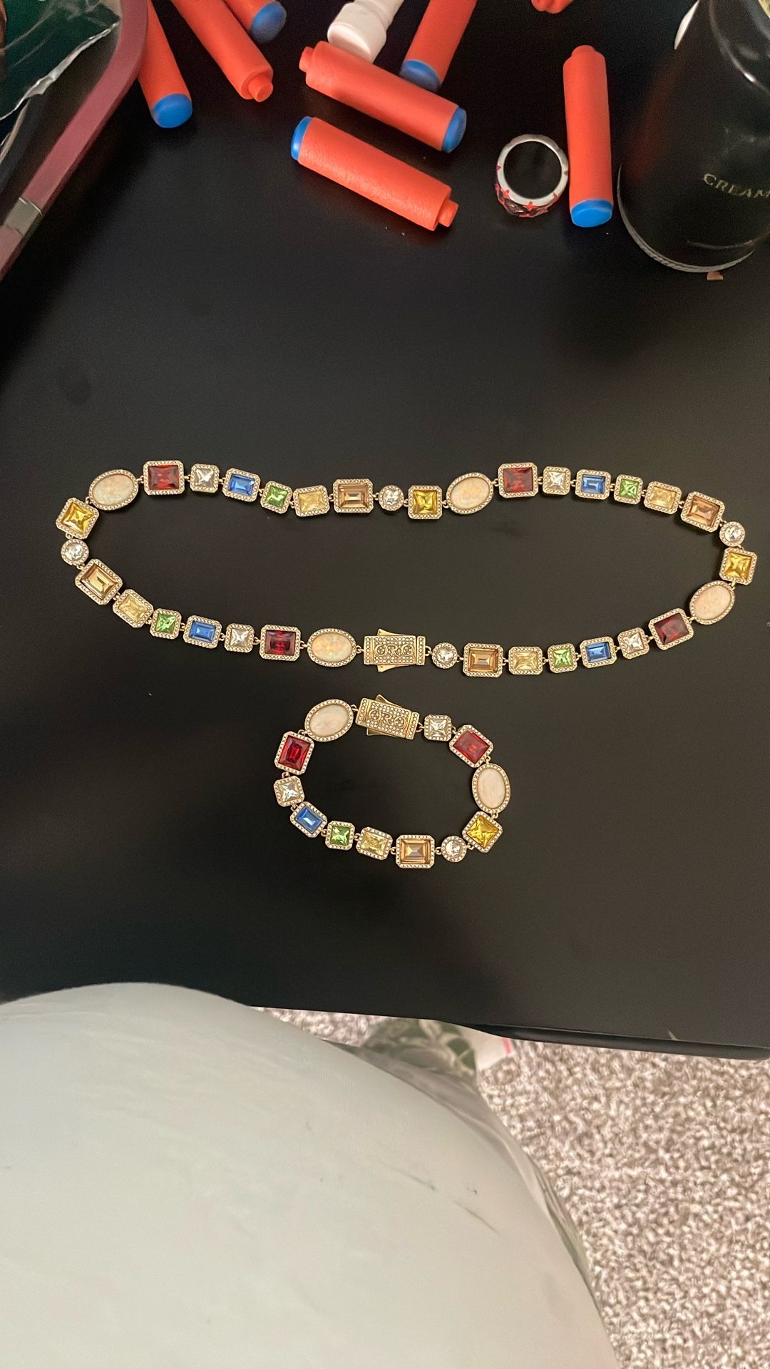 Hommesoro Motley Gemstones Chain & Bracelet