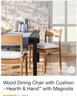 Wood Dining Chair with Cushion Hearth Hand with Magnolia for