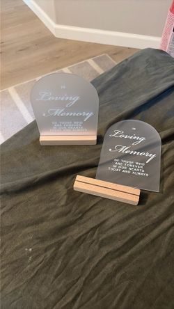 Two In Loving Memory Signs