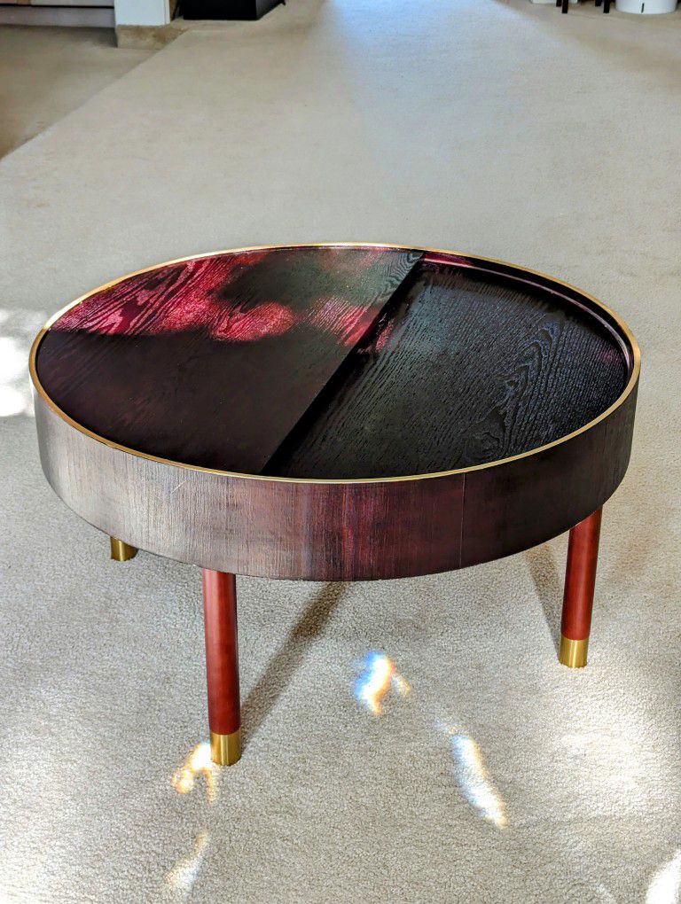 Saying goodbye to my beloved round coffee table (moving sale - $80)! 