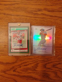 Trent McDuffie Scorel Panini Green Football Autograph And Yoan Moncada Holagram Autograph Baseball Card Signature Autograph Pair 