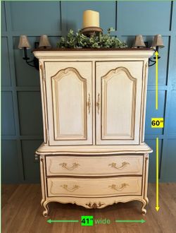 Vintage DREXEL Touraine French Provincial Chifforobe / Gentleman’s Chest / Dresser / Armoire