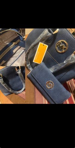 MK set new.         Leather blue
