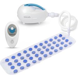 SereneLife Bubble Bath Mat, Non-Slip Bathtub Mat with Remote Control, Waterproof, Cushioned Design, Adjustable Bubbles, 8.2’ Air Hose and 47” x 14.2” 