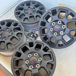 Set of 4 - 17x8 TR1 TRD Pro Style Matte Black Wheels Tacoma 4Runner - Barely used