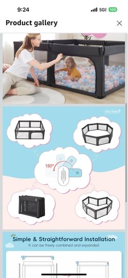 Dora Dotey Baby Playpen with Mesh Sides- Adjustable Baby Playpen Foldable