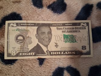 Obama Federal Eight Dollar Novelty Bill