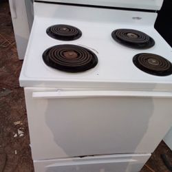 Whirlpool White Glass Top Electric Stove 