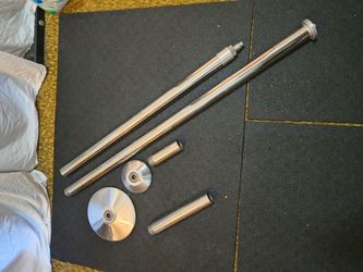 Tension-mounted dance x-pole spinning fitness pole with extensions