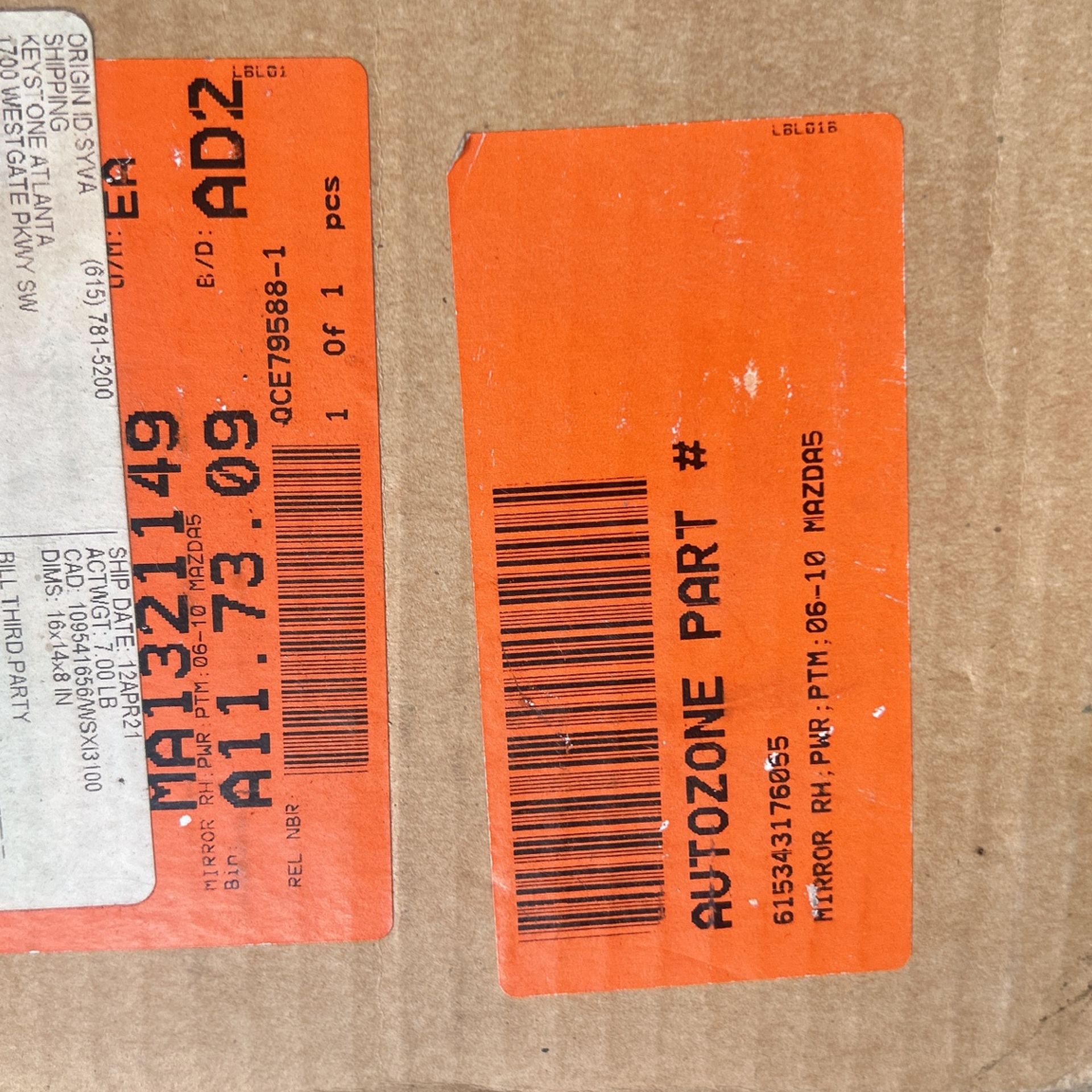 Mazda 5 Mirror And Housing