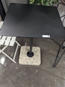 Small Outdoor Metal Table with Terrazzo Base