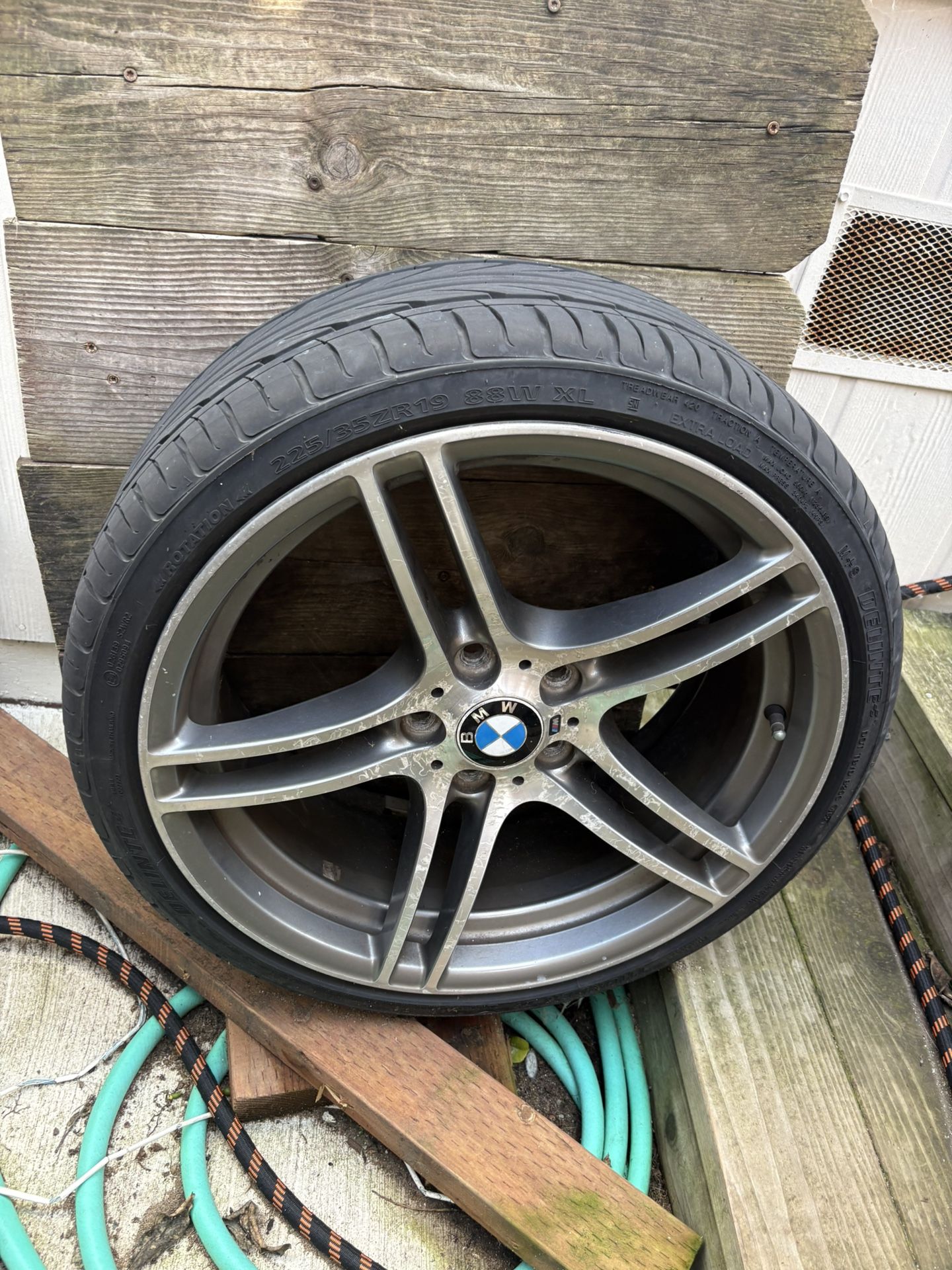 1️⃣ BMW OEM 19” Wheels + Tires (Set of 2) 2️⃣ Two-Piece Multi-Spoke Deep Dish Wheels (Set of 2)