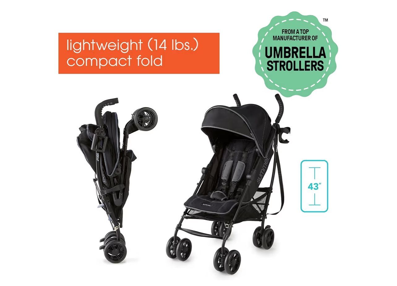 Summer Infant 3Dlite+ Convenience Stroller, Lightweight Umbrella Stroller
