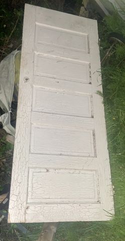 Antique Wood Five Panel Interior Door, Rustic Farmhouse, Reclaimed, Replacement, Renovation, Architectural Salvage 32" x 79