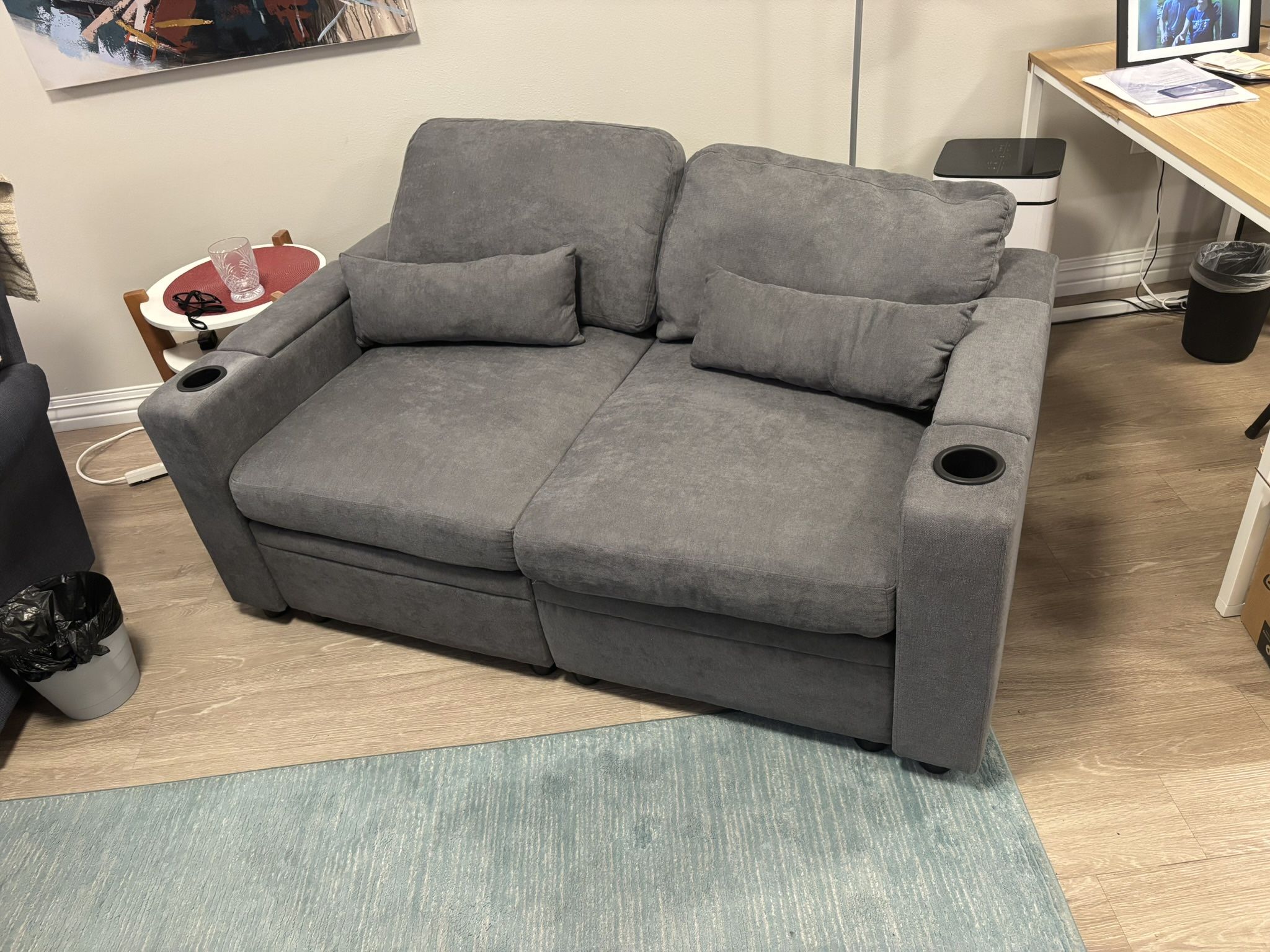 Slate Blue Loveseat Like New