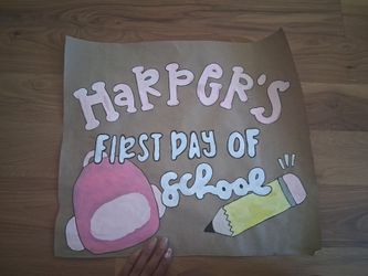 Harper first day of school banner