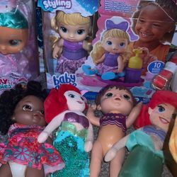 Baby doll bundle includes one new crybabies doll and one new baby alive doll three Disney+ dolls and two baby alive other dolls