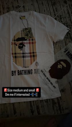 Bape Burberry white size small medium