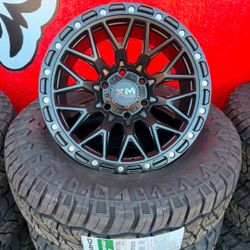 17x9 XM704 Semi Matte Black (Flow Form) 6x139 Wheels And Tires 265/70/17 Kumho RT