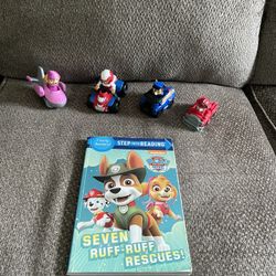 Paw patrol vehicle with book toy bundle