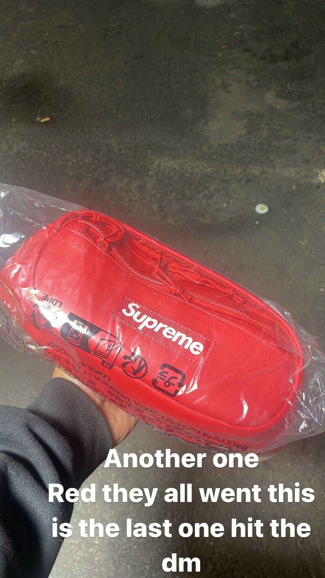 Supreme leather red bag