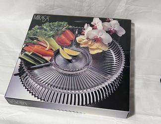 Mikasa Crystal Divided Serving Tray 14”