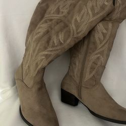 Brand new Knee high wide calf Taupe boots