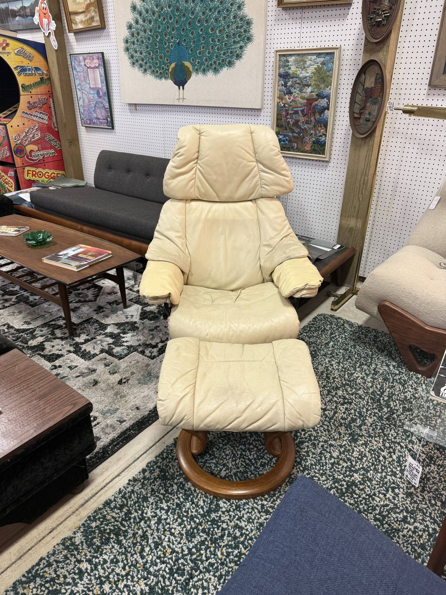 Vintage Ekornes Stressless Recliner And Footstool