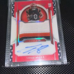 2023 National Treasures Chase Brown Stars And Stripes /25 RPA Rookie Auto