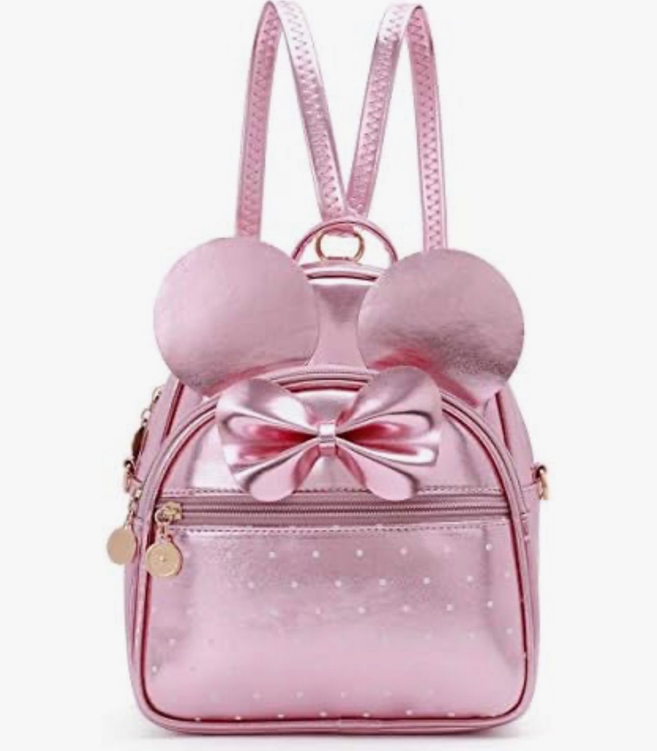 Girls Bowknot Polka Dot Cute Mini Backpack Small Daypacks Convertible Shoulder Bag Purse for Women