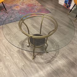 Round Glass Dining Table 