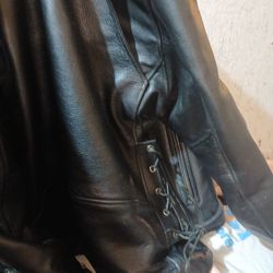 Zip In LINE leather Jacket