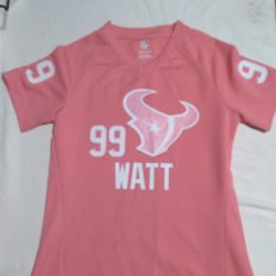 Houston Texans JJ Watt WOMENS PINK NFL Jersey Size M 10-12