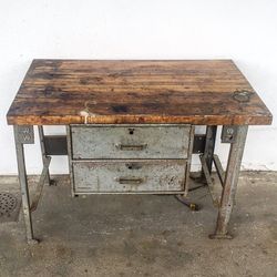 Vintage industrial work table