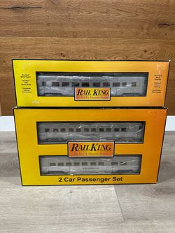 MTH RailKing Santa Fe 3 Cars Streamlined Passenger O Gauge 30-67651 30-67652 NEW