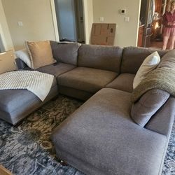 Costco Grey Sofa/ Chais And Odoman