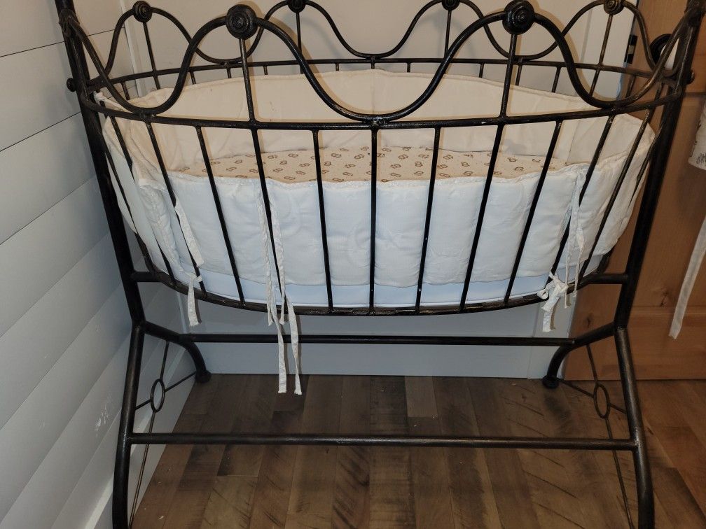 Cast Iron Vintage Baby Bassinet